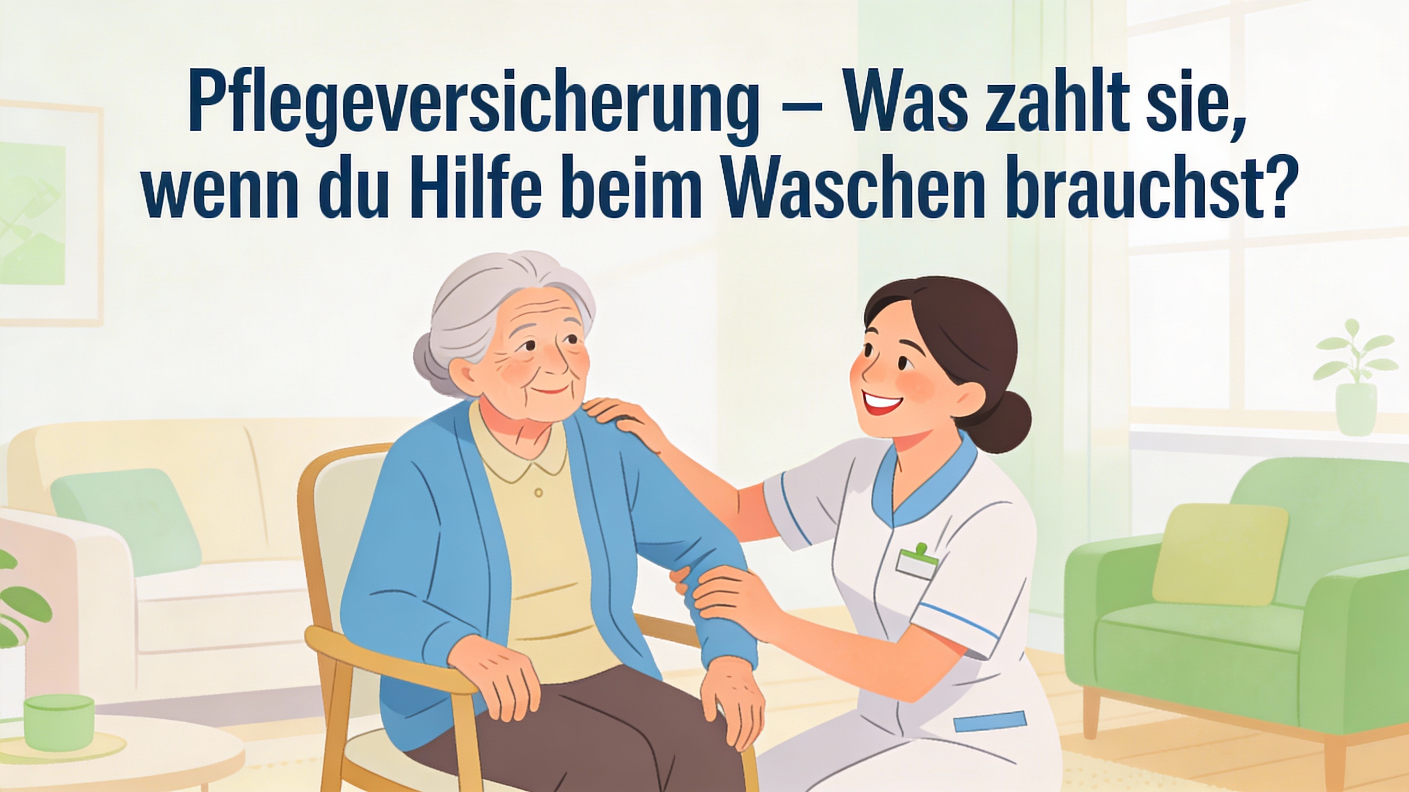 Ältere Person wird von einer Pflegekraft liebevoll an der Schulter gehalten